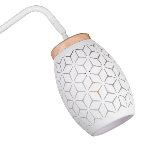 CANDEEIRO DE PÉ 1 LUZ METAL BRANCO E27 BIRKITA