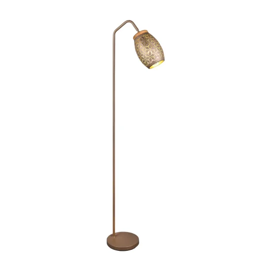 CANDEEIRO DE PÉ 1 LUZ METAL COFFEE E27 BIRKITA