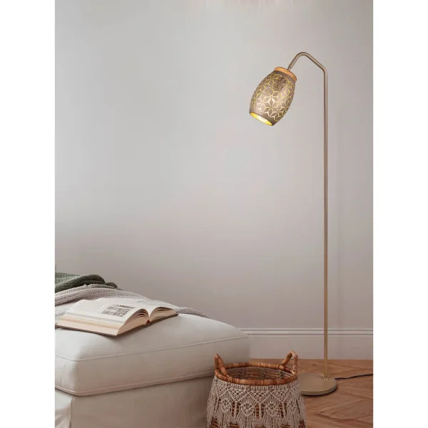 CANDEEIRO DE PÉ 1 LUZ METAL COFFEE E27 BIRKITA