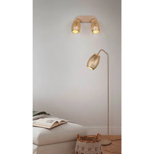 CANDEEIRO DE PÉ 1 LUZ METAL COFFEE E27 BIRKITA