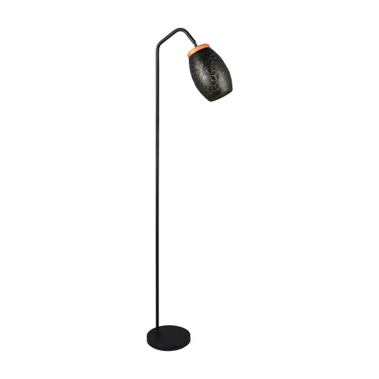 CANDEEIRO DE PÉ 1 LUZ METAL PRETO E27 BIRKITA 2