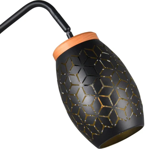 CANDEEIRO DE PÉ 1 LUZ METAL PRETO E27 BIRKITA