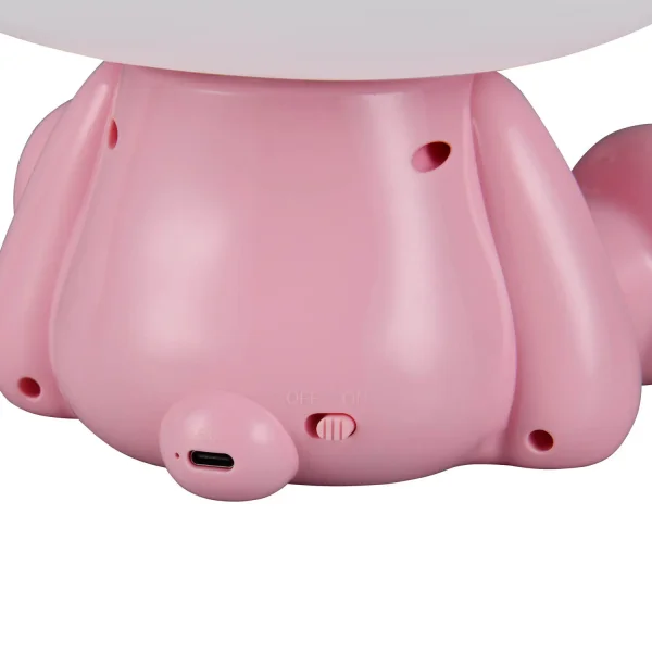 CANDEEEIRO DE MESA LED 3W 3000K RGB URSO ROSA