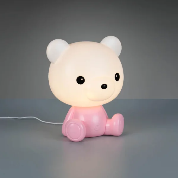 CANDEEEIRO DE MESA LED 3W 3000K RGB URSO ROSA