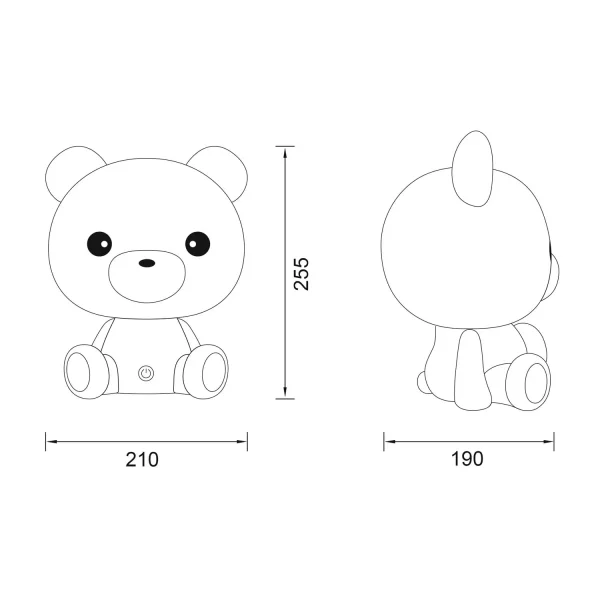 CANDEEEIRO DE MESA LED 3W 3000K RGB URSO ROSA