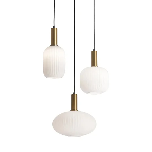 Candeeiro De Teto 3 Luzes Tulipas Brancas Opal Ø40 CM E27 Shelby| Lúzete