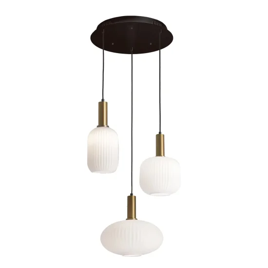 Candeeiro De Teto 3 Luzes Tulipas Brancas Opal Ø40 CM E27 Shelby| Lúzete 2
