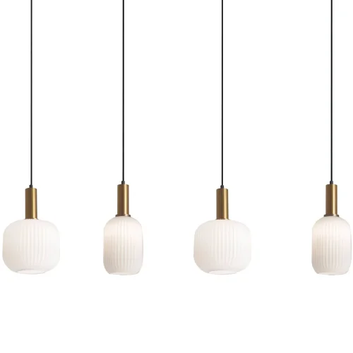 CANDEEIRO DE TETO 4 LUZES TULIPAS BRANCAS OPAL E27 SHELBY