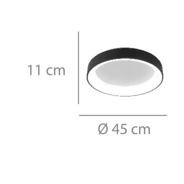 PLAFON DE TETO LED FELICIANO 46W REGULÁVEL PRETO