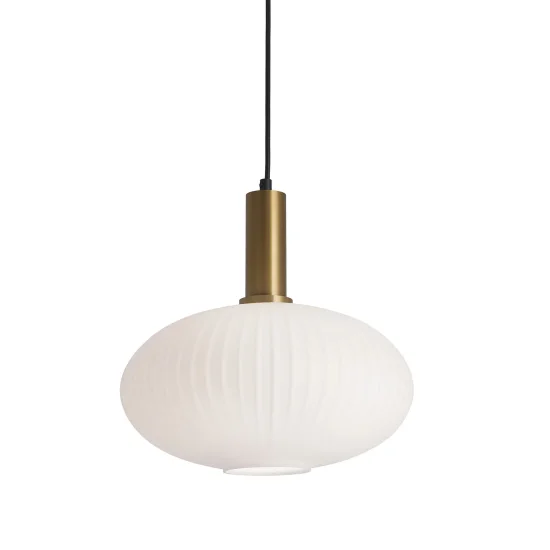 Candeeiro Suspenso 1 luz Abajur Branco Opalino ø30 E27 Shelby |Lúzete