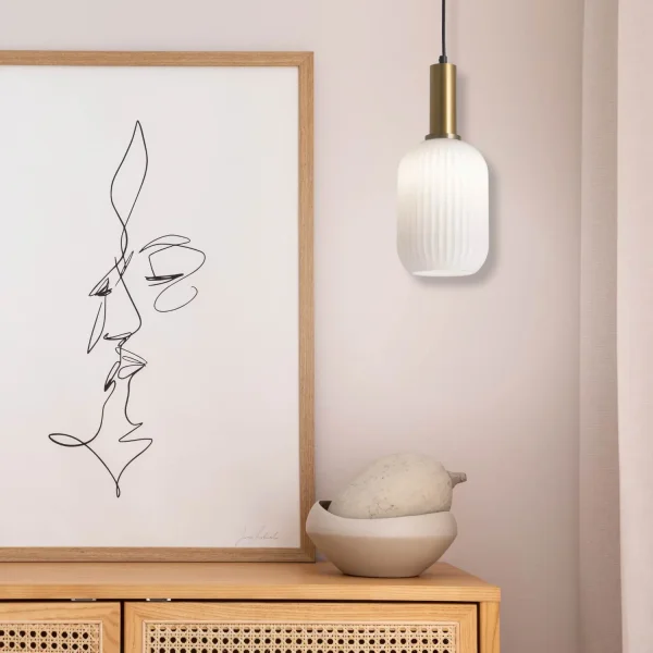 Candeeiro De Teto 1 Luz Tulipa Branca Opal E27 Shelby| Lúzete