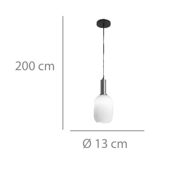 Candeeiro De Teto 1 Luz Tulipa Branca Opal E27 Shelby| Lúzete