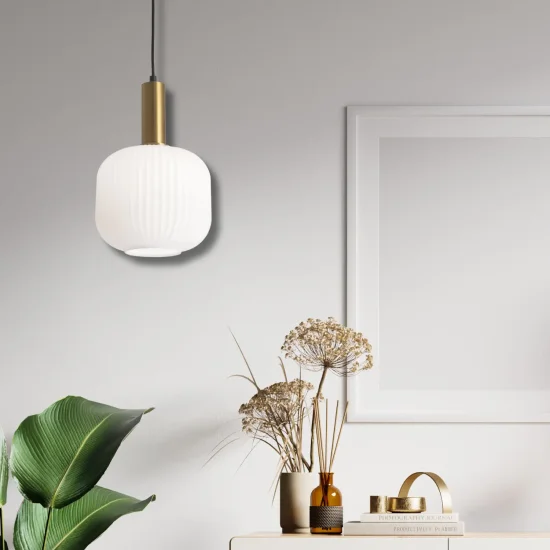 Candeeiro De Teto 1 luz Tulipa Branca Opal Ø 20 Shelby| Lúzete 2