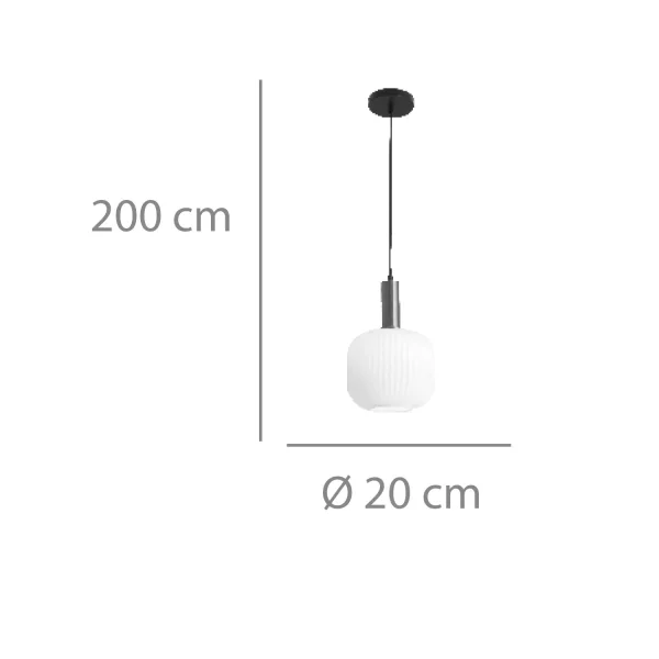 Candeeiro De Teto 1 luz Tulipa Branca Opal Ø 20 Shelby| Lúzete