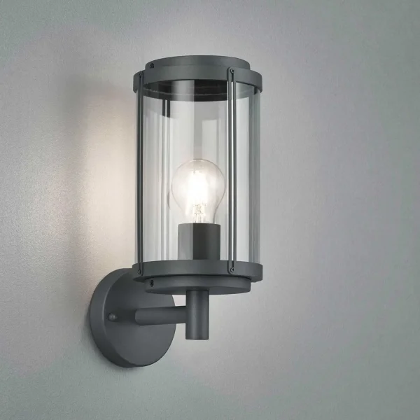 CANDEEIRO DE PAREDE EXTERIOR E27 IP44 ANTRACITE TRILLIUM