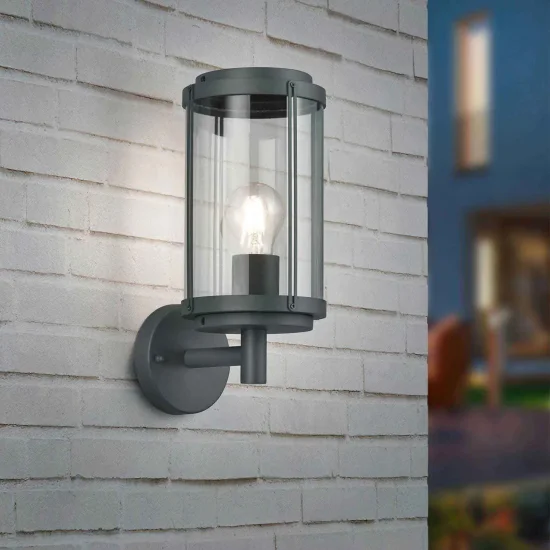 CANDEEIRO DE PAREDE EXTERIOR E27 IP44 ANTRACITE TRILLIUM