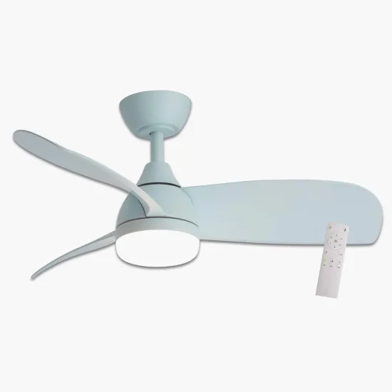 VENTOINHA DE TETO INFANTIL LED 17W 3 PÁS REGULÁVEIS AZUL AERIS