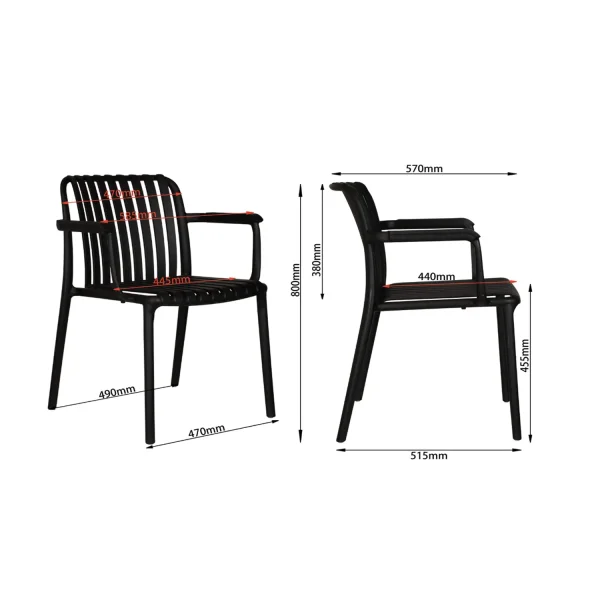 CADEIRA DE JARDIM COM BRAÇOS POLIPROPILENO BRANCA EOLIA