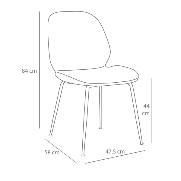 CADEIRA ASHCROFT TECIDO AREIA COM PÉS PRETOS