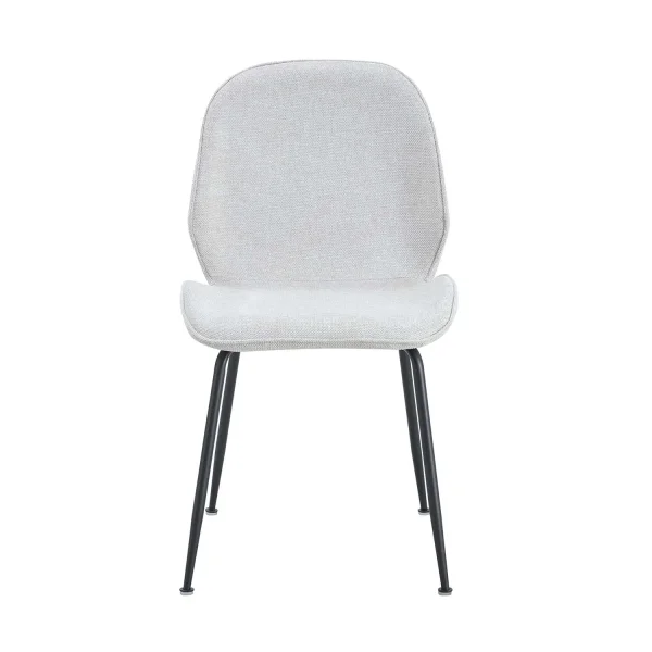 CADEIRA ASHCROFT TECIDO AREIA COM PÉS PRETOS