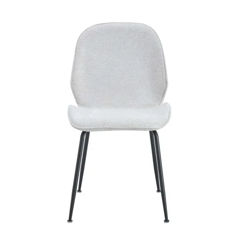 CADEIRA ASHCROFT TECIDO AREIA COM PÉS PRETOS