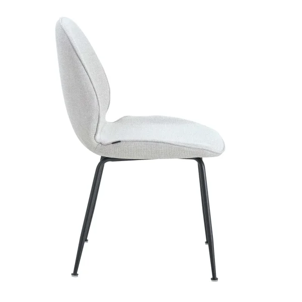 CADEIRA ASHCROFT TECIDO AREIA COM PÉS PRETOS