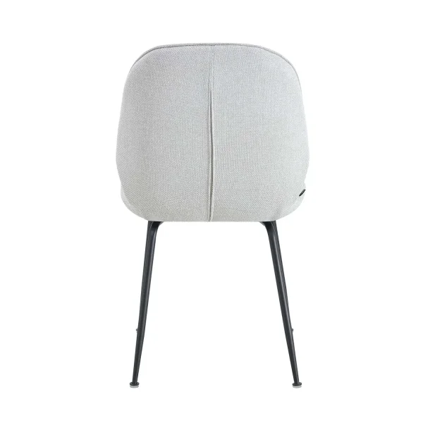 CADEIRA ASHCROFT TECIDO AREIA COM PÉS PRETOS