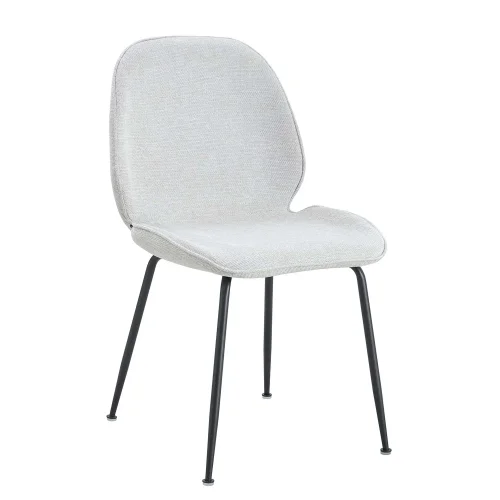 CADEIRA ASHCROFT TECIDO AREIA COM PÉS PRETOS