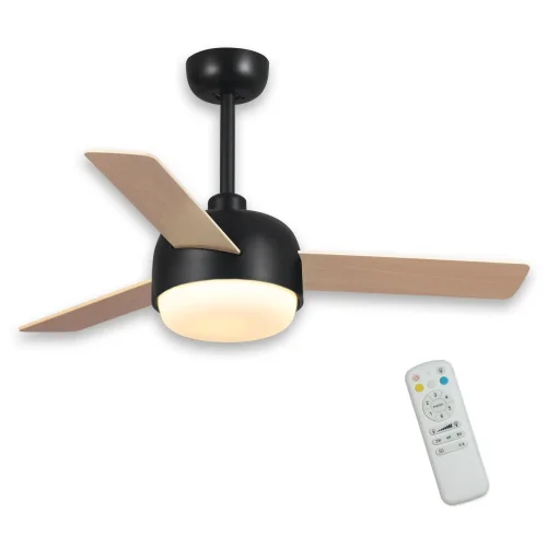 VENTILADOR DE TETO COM LUZ 24 W MOTOR DC 3 PÁS PRETO RIVERDALE