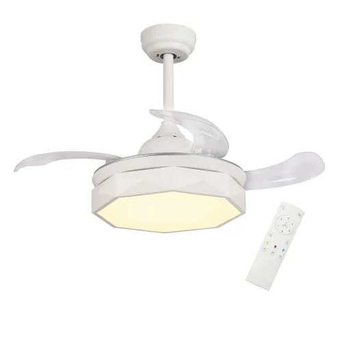 VENTILADOR DE TETO LED 29 W REGULÁVEL BRANCO COM PAINÉIS PLEGÁVEIS PARMA