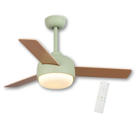 VENTILADOR DE TETO LED 24 W MOTOR DC 3 PÁS VERDE/MADEIRA RIVERDALE