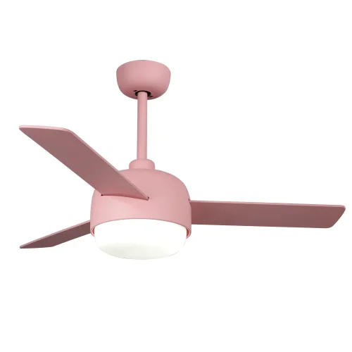 VENTOINHA DE TETO COM LUZ 24W MOTOR DC 3 PÁS ROSA/MADEIRA RIVERDALE