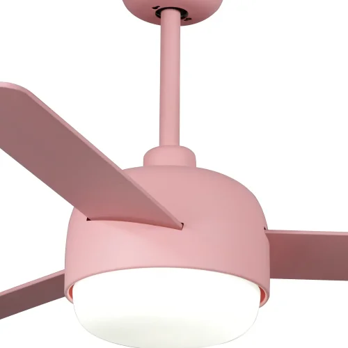 VENTOINHA DE TETO COM LUZ 24W MOTOR DC 3 PÁS ROSA/MADEIRA RIVERDALE