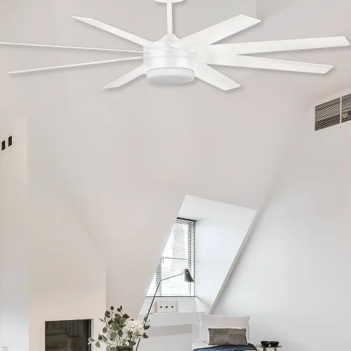 VENTOINHA DE TETO LED 24W REGULÁVEL 8 PÁS MOTOR DC BRANCO SOLEI