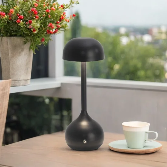 CANDEEIRO DE MESA LED RECARREGÁVEL SEM FIOS 203LM PRETO IP44 SOLEA