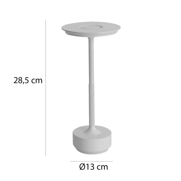 CANDEEIRO DE MESA LED RECARREGÁVEL SEM FIOS 213LM BRANCO IP44 ESTIVA CANDEEIRO DE MESA LED RECARREGÁVEL SEM FIOS 213LM BRANCO IP44 ESTIVA