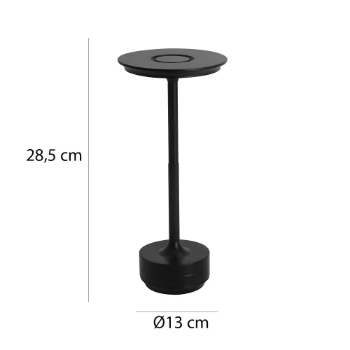 CANDEEIRO DE MESA LED RECARREGÁVEL SEM FIOS 213LM PRETO IP44 ESTIVA
