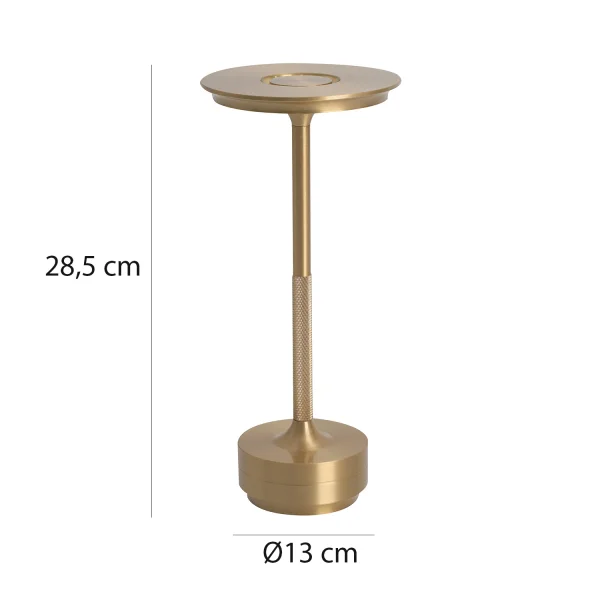 CANDEEIRO DE MESA LED RECARREGÁVEL SEM FIOS 213LM DOURADO IP44 ESTIVA CANDEEIRO DE MESA LED RECARREGÁVEL SEM FIOS 213LM DOURADO IP44 ESTIVA