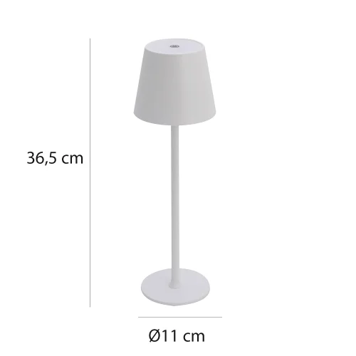 CANDEEIRO DE MESA LED RECARREGÁVEL SEM FIOS 229LM BRANCO IP44 SIRANA CANDEEIRO DE MESA LED RECARREGÁVEL SEM FIOS 229LM BRANCO IP44 SIRANA