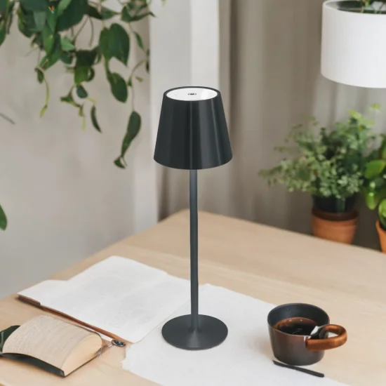 CANDEEIRO DE MESA LED RECARREGÁVEL SEM FIOS 229LM PRETO IP44 SIRANA