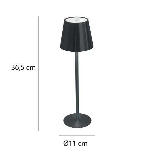 CANDEEIRO DE MESA LED RECARREGÁVEL SEM FIOS 229LM PRETO IP44 SIRANA CANDEEIRO DE MESA LED RECARREGÁVEL SEM FIOS 229LM PRETO IP44 SIRANA
