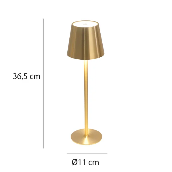 CANDEEIRO DE MESA LED RECARREGÁVEL SEM FIOS 229LM DOURADO IP44 SIRANA CANDEEIRO DE MESA LED RECARREGÁVEL SEM FIOS 229LM DOURADO IP44 SIRANA