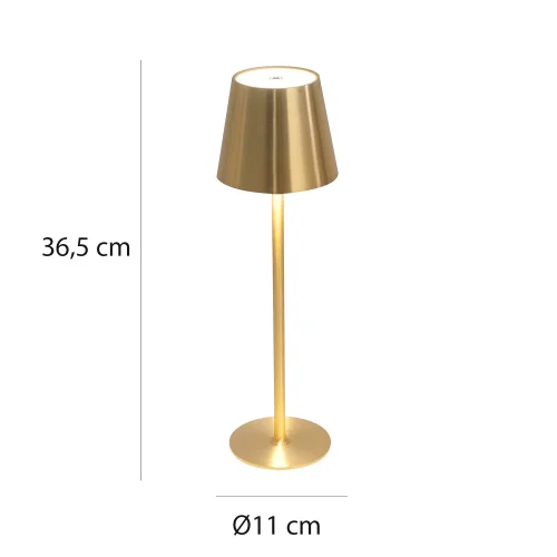 CANDEEIRO DE MESA LED RECARREGÁVEL SEM FIOS 229LM DOURADO IP44 SIRANA CANDEEIRO DE MESA LED RECARREGÁVEL SEM FIOS 229LM DOURADO IP44 SIRANA