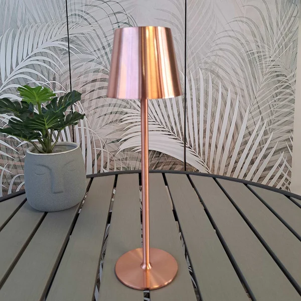 CANDEEIRO DE MESA LED RECARREGÁVEL SEM FIOS 229LM DOURADO ROSÉ IP44 SIRANA CANDEEIRO DE MESA LED RECARREGÁVEL SEM FIOS 229LM DOURADO ROSÉ IP44 SIRANA