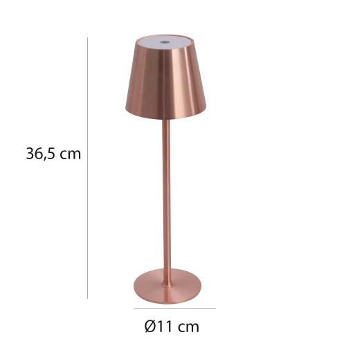 CANDEEIRO DE MESA LED RECARREGÁVEL SEM FIOS 229LM DOURADO ROSÉ IP44 SIRANA CANDEEIRO DE MESA LED RECARREGÁVEL SEM FIOS 229LM DOURADO ROSÉ IP44 SIRANA