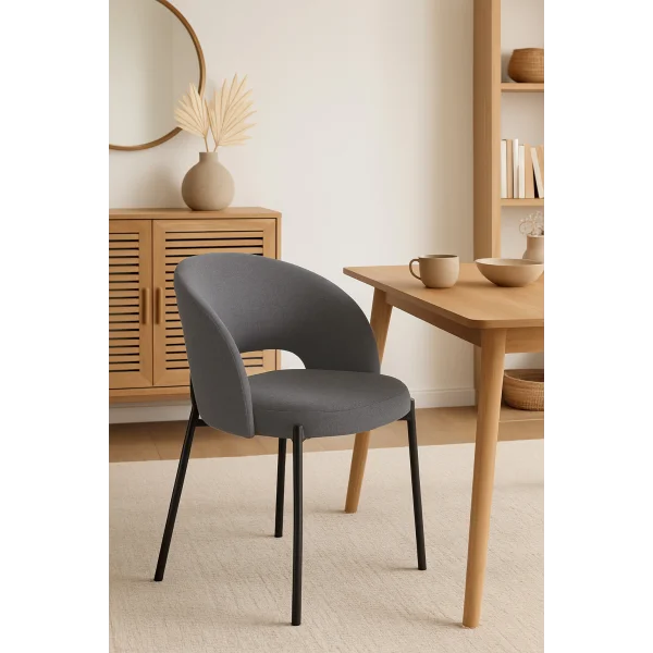 CADEIRA ESTOFADA CINZA CLOTILDE