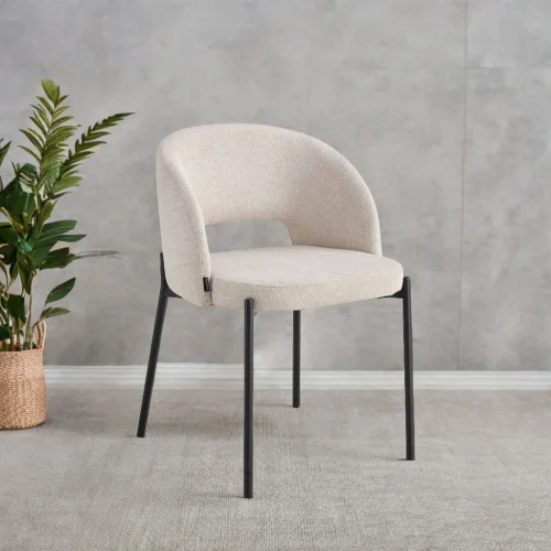 CADEIRA ESTOFADA AREIA CLOTILDE