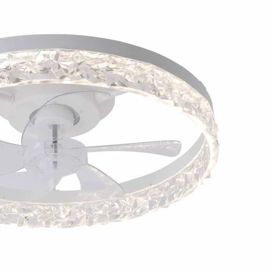 VENTOINHA DE TETO TIPO PLAFON LED 30W 3000-6000K 5 PÁS BRANCA ROCHELLE 2