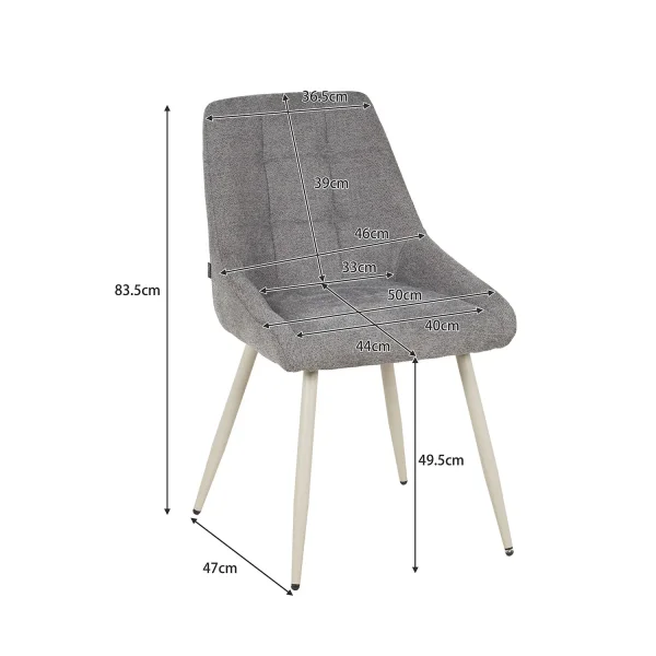 CADEIRA DE JANTAR ESTOFADA AREIA PÉS BEGE WESKA