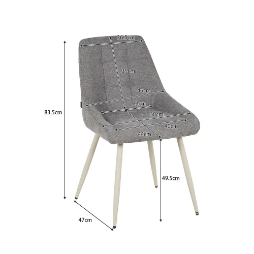 CADEIRA DE JANTAR ESTOFADA AREIA PÉS BEGE WESKA